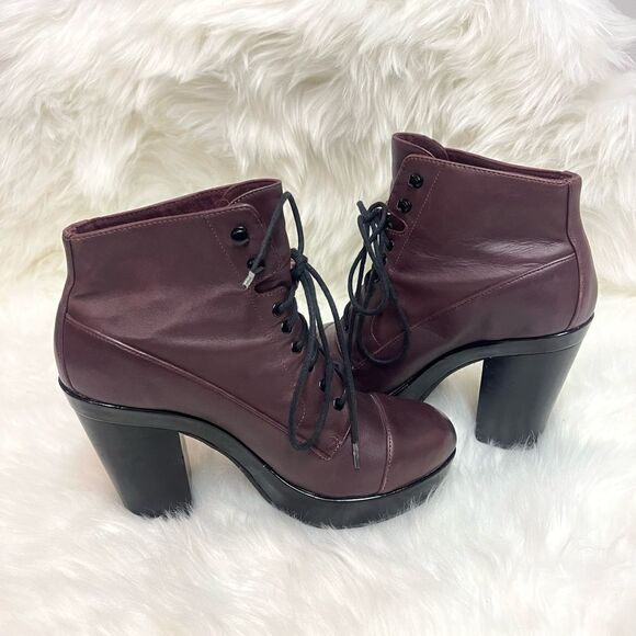 Aldo | Eggplant Platform Heeled Ankle Boots | 8.5  A17 - Picture 6 of 10